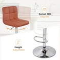 thumbnail image 5 of Hawsaiy Modern Adjustable Swivel Bar Stools Set of 2, PU Leather Bar Chairs with Footrest, Umber, 5 of 9