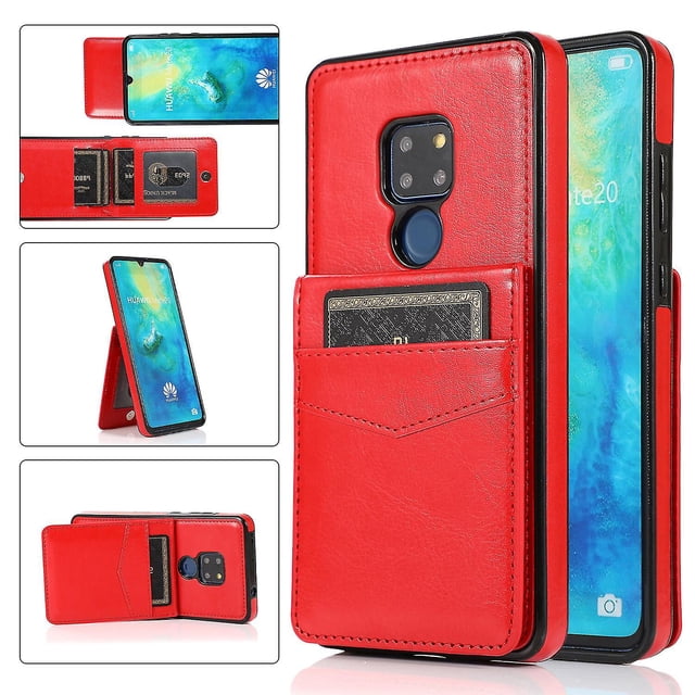 Funda de piel sintética estilo empresarial para Huawei Mate 20 con tarjetero, función billetera, función de soporte vertical, protección contra caídas, duradera.