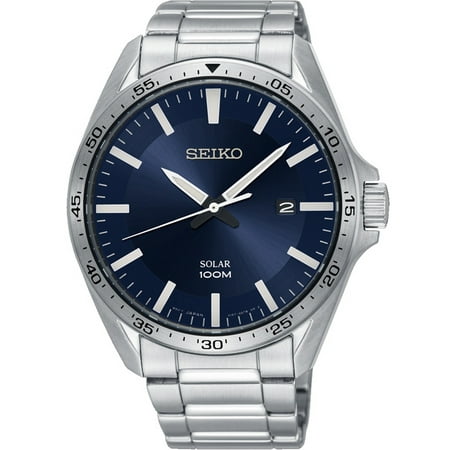 Quartz Wr Watch SEIKO SNE483P1,Men's Solar Quartz,Stainless steel Case and Bracelet,date,100m WR,SNE483 ()