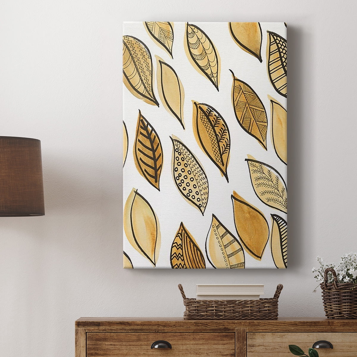 Patterned Leaf Shapes II Premium Gallery Wrapped Canvas - Ready to Hang