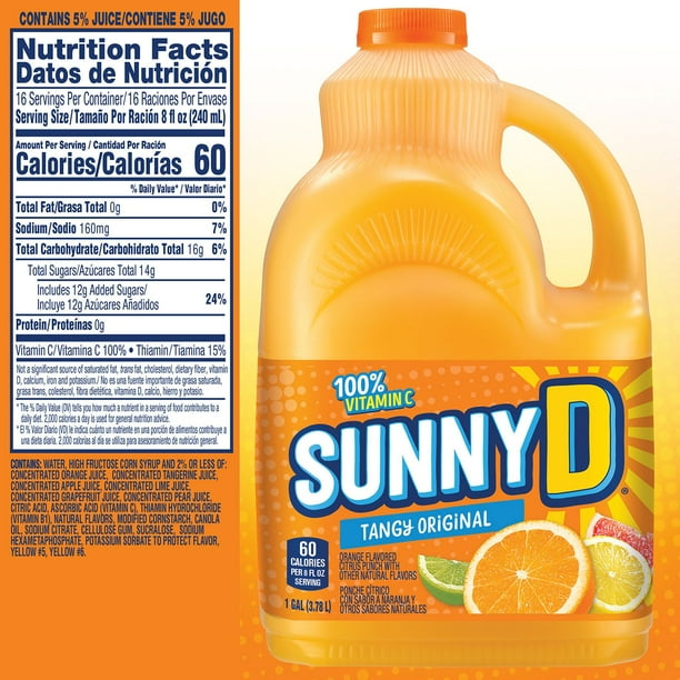 SunnyD Tangy Original Orange Flavored Citrus Punch, gal