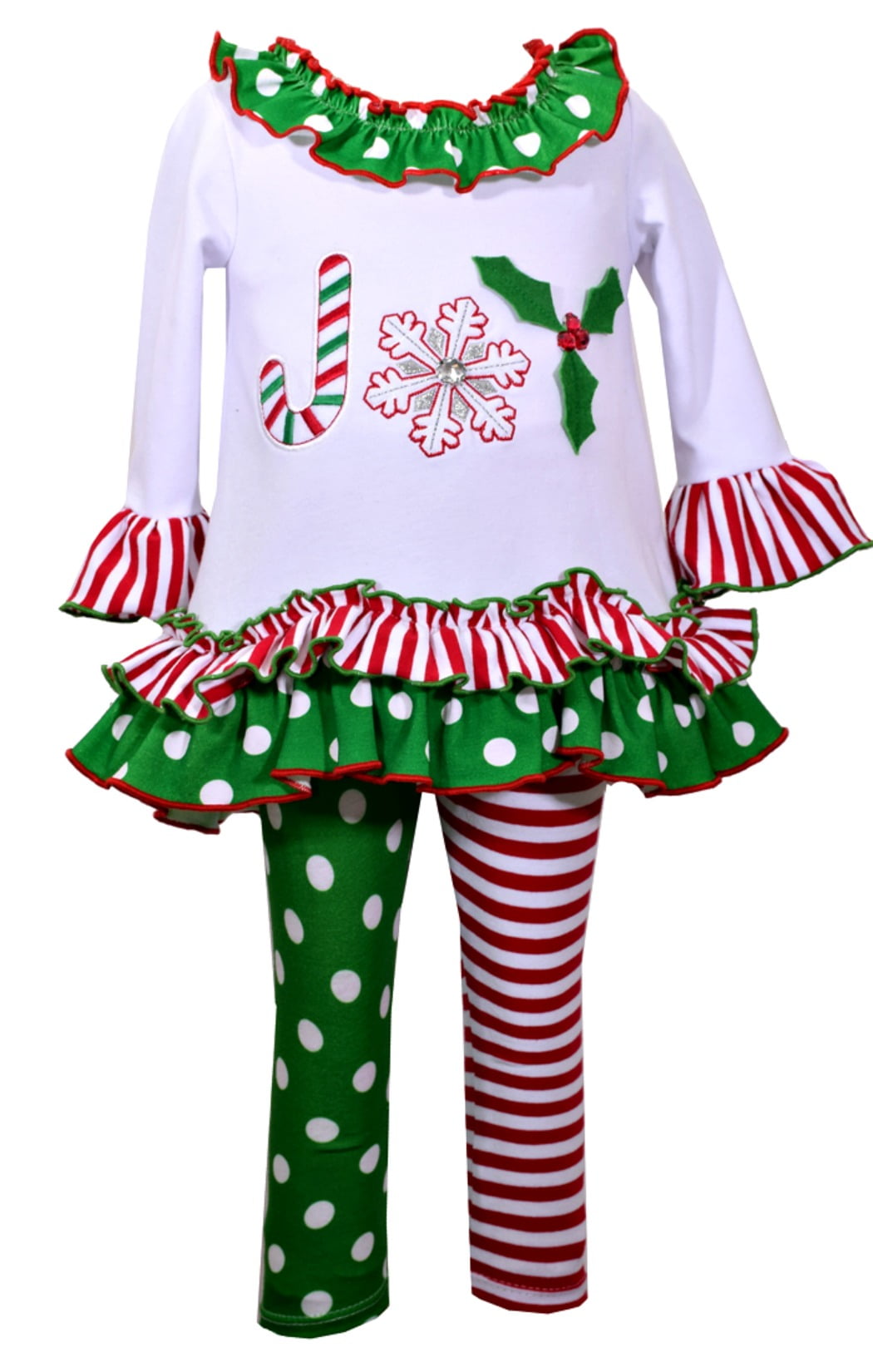 Toddler Girl Christmas Outfit 24 mos 2 Piece Dress Legging Red White Bonnie Jean
