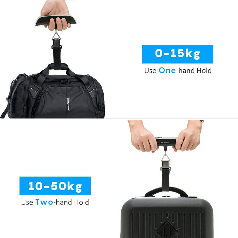 Luggage Scale, Portable Digital Hanging Baggage Scale For Travel, Suitcase Weight  Scale , 50kg, Battery Included - Silver