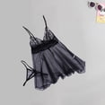 thumbnail image 6 of Levmjia Women Lace Mesh Lingerie Set Soft Sheer Breathable Solid Color Lightweight Nightwear Front Slit Spaghetti Strap Loose Flowy Home Date Night Adult Sleep Dress, 6 of 8