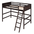 thumbnail image 5 of Tcbosik Loft Bed Twin Size with Ladder and Guardrail, Wood Bed Frame for Bedroom, Espresso, 5 of 9