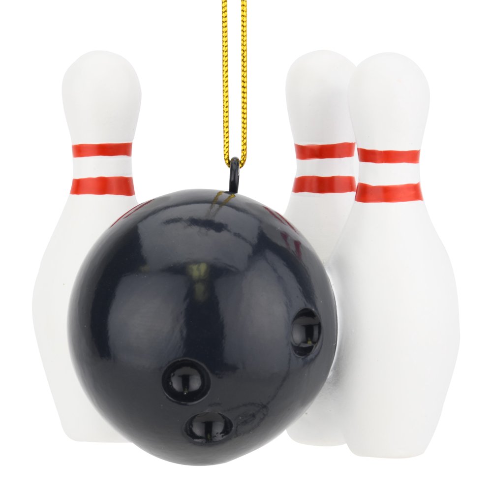 Tree Buddees Bowling Ball and Pins Christmas Ornaments