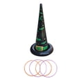 thumbnail image 4 of Tnarru 5 Pieces Halloween Rings Toss Game Set Halloween Games Throwing Rings Fun Activities Inflatable Witch Hats for Indoor Outdoor Green, 4 of 8