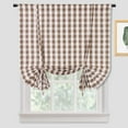 thumbnail image 2 of GlowSol Tie Up Window Curtains Gingham Check Curtains for Living Room Kitchen Curtains Adjustable Tie Up Shade Cafe Window Curtains Rod Pocket, 42×63 Inches, 1 Pcs, 2 of 6