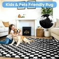thumbnail image 2 of CozyDesg Large Rugs,8'x10' Soft Fluffy Shag Indoor Floor Carpet for Living Room Bedroom Dining Room Office Home Decor,Black & White, 2 of 7