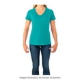 thumbnail image 4 of Playera Fruit Of The Loom para Mujer, Cuello V Manga Corta Azul Claro Talla  M, 4 of 4