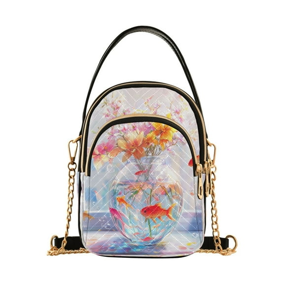 DIXRUYEE Cross Body Fashion Shoulder Waist Purse Bags Radiant Floral Aquarium Pocket Handbags