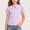 Purple, variant on BXJX Girls Cotton T-shirts Size 7-8 T, Short Sleeve Casual School Peter Pan Collar Kids Tees with Ruffle Pink
