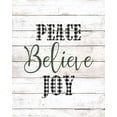 thumbnail image 2 of Kimberly, Allen 15x18 Gold Ornate Wood Framed with Double Matting Museum Art Print Titled - Peace Believe Joy Plaid, 2 of 4