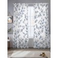 thumbnail image 2 of Blue Leaves Sheer Curtains 96 Inch Length 2 Panels Set Window Treatments, Summer Botanical Elegant Pastoral Rod Pocket Semi Curtains for Living Room/Bedroom/Kitchen Décor, 104"W x 96"L, 2 of 7