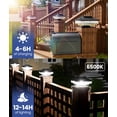 thumbnail image 6 of BITPOTT Solar Post Cap Lights Outdoor 8 Pack, 3-in-1 [4X4/5X5/6X6] Outdoor Deck Post Cap Lights for Dock Fence Waterproof IP65, 6000K, Black, 6 of 9