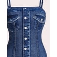 thumbnail image 4 of Blue Denim Mini Dress With Front Button Detail Slim Fit Sleeveless Bodycon Dress For Women, 4 of 7