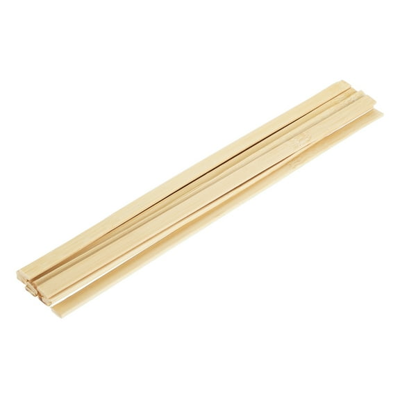 10 PCS Natural Bamboo Sticks for Crafts, 11.8 Inch Unfinished Wood 0.39 Inch Square Natural Wood Slats for DIY Crafts Furniture Model Making