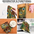 thumbnail image 7 of GZHJMY Soft Absorbent Reusable Kitchen Towels, Set of 1|28x18 in, Peacock Feather 2 Dining Kitchen Living Room Tea Towels Dish Towels Decorative Towels, 7 of 7