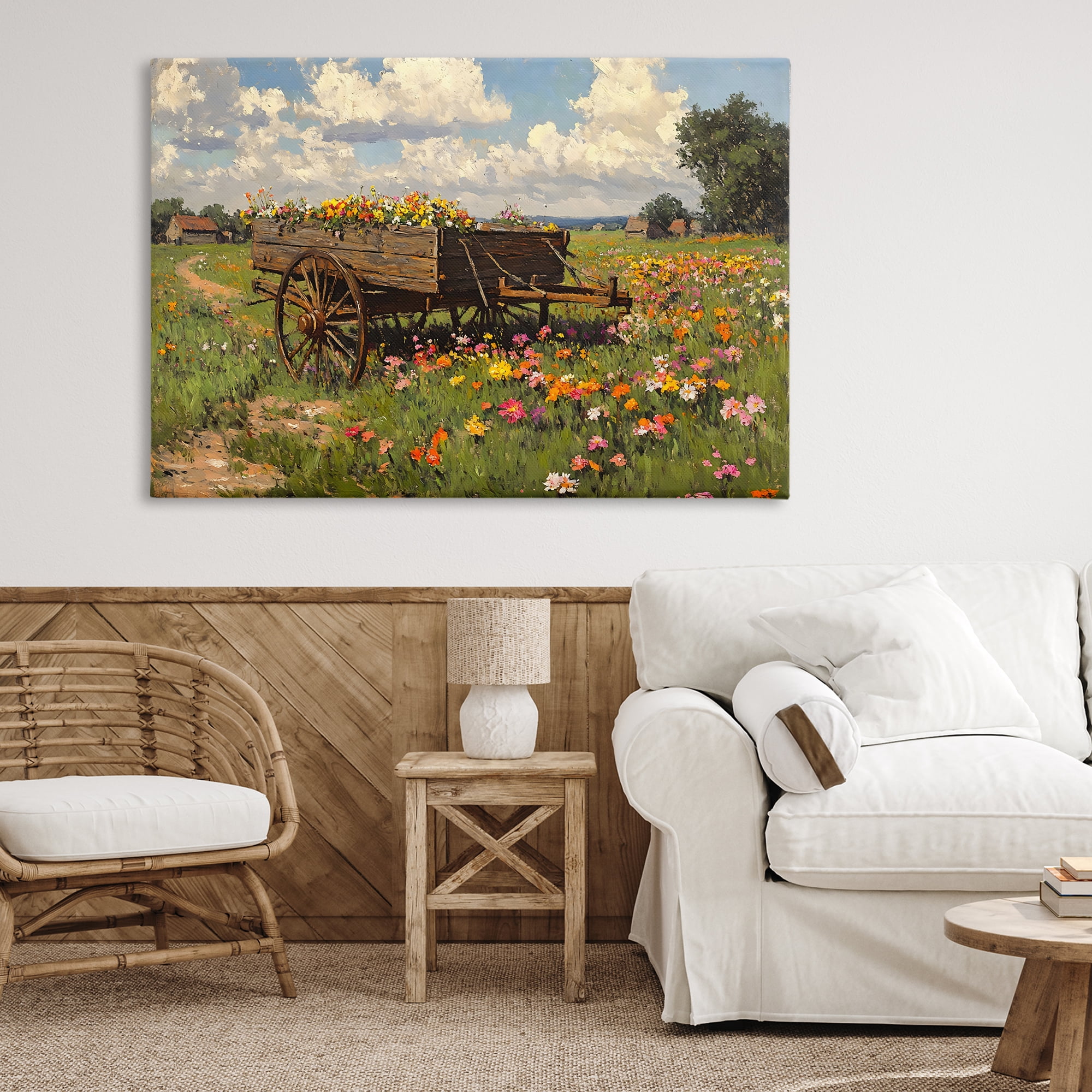 Stupell Industries Wildflower Wagon in Bloom Canvas Wall Art, design by Franklyn Gregory