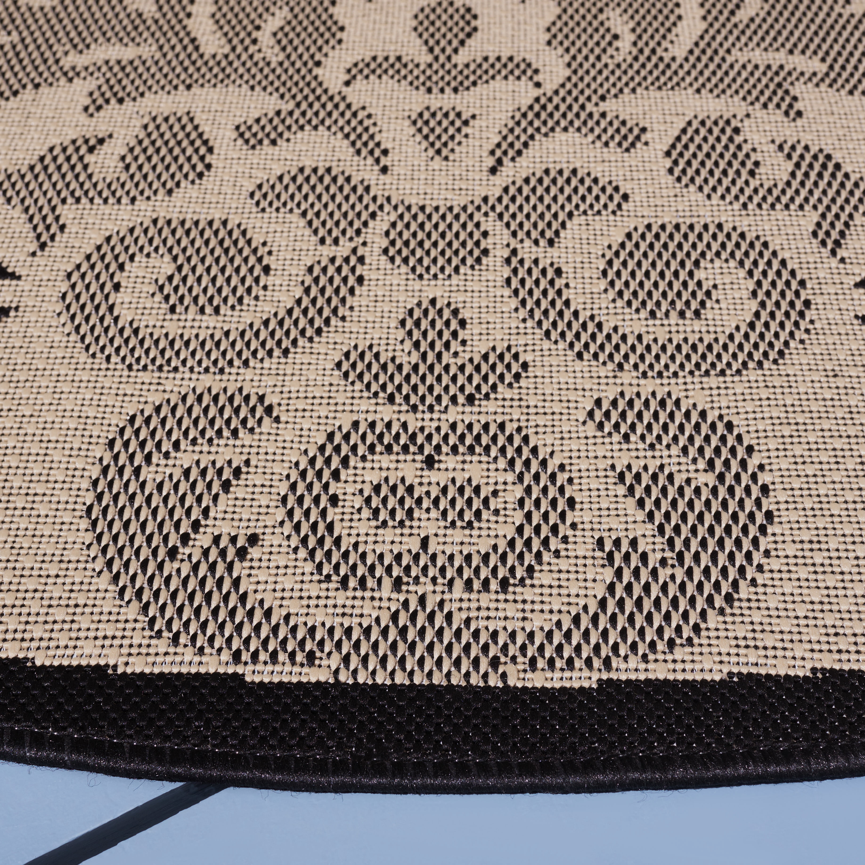 Safavieh Courtyard Jessie Damask Indoor/Outdoor Area Rug, Sand/Black, 5'3" x 5'3" Round
