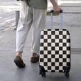 thumbnail image 3 of Black and White Checkered Pattern Luggage Cover Fashion Suitcase Cover Baggage Covers Fit 25-28 Inch Luggage (Go Travel), 3 of 5