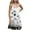 White Dress for Women _g, variant on Women's Printed Strap Mini Dress Pull On Fun Casual Wear Tie Pattern Relaxed Flowy Lightweight Design White XXL