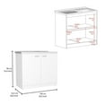thumbnail image 3 of Pemberly Row 2Pc Kitchen Set Kitchen Island and Utility Sink Cabinet, 3 of 7
