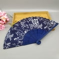 thumbnail image 1 of Paokuoon Summer Handheld Fan Folding Hand Fan Double Sided Flower Pattern Bamboo Hollow Ribs Catwalks Dance Props for Party Supplies, 1 of 8