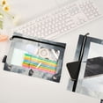 thumbnail image 4 of Fantasy Planet City 2 Pack Pencil Pouch for 3 Ring Binder Smooth Zipper Folders with Pockets Clear Window Pencil Case, 4 of 6