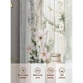 thumbnail image 3 of Botanicals Flower Sheer Curtains for Living Room Bedroom Retro Farm Floral Rustic Wood Grain Sheer Curtains 108 Inch Long 2 Panels Set Light Filtering Curtain Window Treatments Drapes for Dining Room, 3 of 6