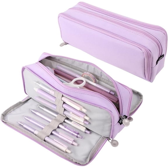 Pencil Case,Large Pencil Pouch Bag with 3 Compartments Pen Holder Stationery Case