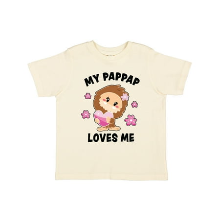 

Inktastic My Pappap Loves Me with Bigfoot Gift Toddler Toddler Girl T-Shirt