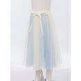 thumbnail image 4 of TTAO Kids Girls High Waist Bowknot Mesh Tutu Tulle Skirts Tiered A-line Wedding Princess Birthday Party Skirts Skorts Blue Beige 5-6, 4 of 7