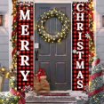 thumbnail image 3 of Christmas Decorations Outdoor Yard Front Porch Sign Set, Red Black Buffalo Plaid Door Banner, Hanging Merry Christmas Decorations for Home, Indoor Outdoor Xmas Decor Wall Front Door Yard Garage, 3 of 5