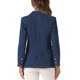 thumbnail image 3 of BLAZER DE MEZCLILLA PARA MUJER INSPIRE CHIC, SOLAPA NOTCH, DE UN SOLO BOTÓN, CON ALMOHADILLA EN LOS HOMBROS, CHAQUETAS DE TRABAJO, TAMAÑO S, AZUL OSCURO, 3 of 6