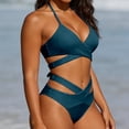 thumbnail image 2 of Afdoent Women's Bikini Sets Two Piece High Waisted Push Up Swimsuit Wrap 2 Piece Bathing Suit Beachwear, 2 of 8