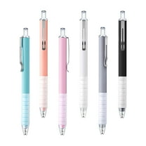 Ksopiavobs Ballpoint pens 6 pcs dr grip pen- Professional 1.0mm Black Ballpoint Pens with Soft Grip, Silver Clip, and Smooth Writing Black Ink - Perfect for Journaling and Gifting