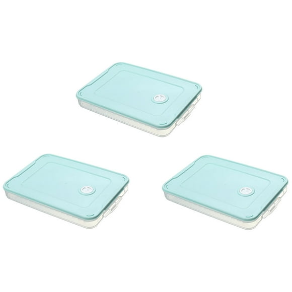 Methold 3 unids/set caja para el frigorífico para almacenamiento conveniente de alimentos contenedor de almacenamiento de alimentos caja de Termómetros de acuario Verde Matcha 1 capa y 1 funda
