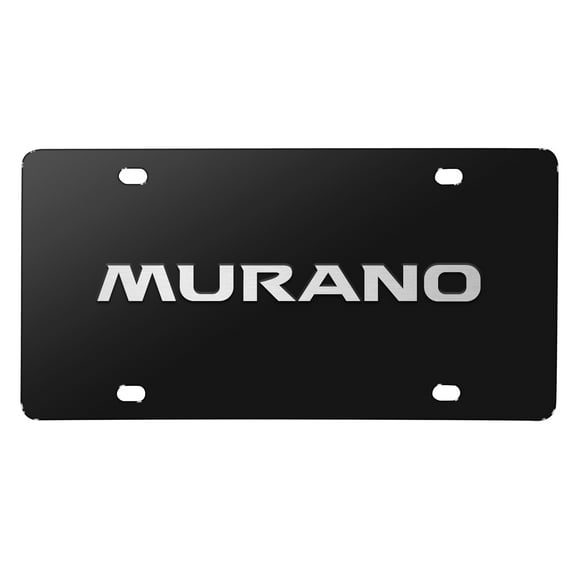 Nissan Murano 3D Brush Metal Look Logo Black Stainless Steel License Plate
