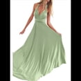 thumbnail image 2 of Vestido Maxi Sin Mangas, de Cintura Alta, Color Liso, con Tirantes Cruzados en la Espalda y Múltiples Usos para Mujer. Verde Hierba XL, 2 of 7