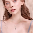 thumbnail image 4 of Dorunmo Breast Cancer Survivor Necklace Pink Ribbon Cross Necklace 925 Sterling Silver Awareness Survivor Jewelry Gifts for Women (December Birthstone), 4 of 6