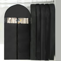 Pxyqht 40" Black Garment Bags for Hanging Clothes Storage and Men Travel with Car, Hanging Suit bag Cover with Zipper, Clear Window