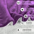 thumbnail image 2 of Homieway Dark Purple Sherpa Blankets, Twin Size Fleece Throw Blankets, Soft and Fuzzy Blanket for, Sofa, Couch, Camping and Travel, 60" x 80", 2 of 6