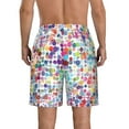 thumbnail image 3 of Disketp Men'S Swim Trunks Hawaiian Breathable Surf Beach Swimsuits Mesh Lining Beach Shorts With Pockets-Colorful Watercolor Dots, 3 of 9