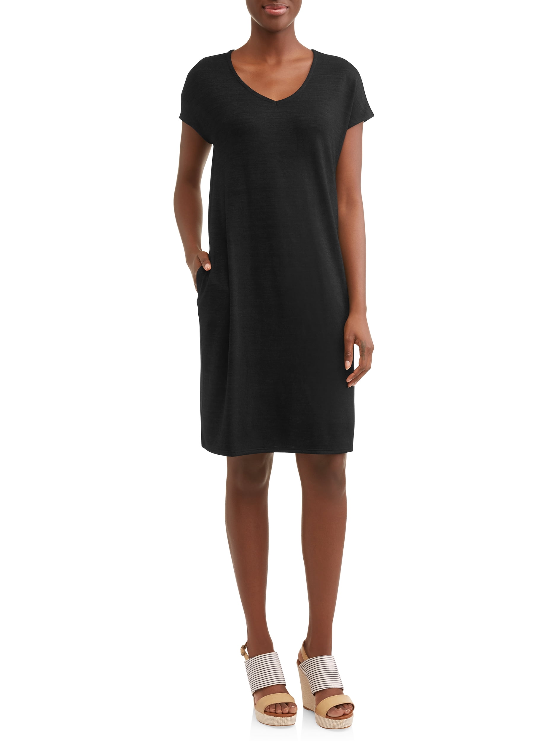 black t shirt dress walmart