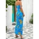 thumbnail image 2 of Vestido largo PRETTYGARDEN sin tirantes con estampado floral para mujer, azul XL, 2 of 9