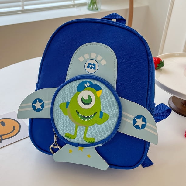 Mochila de avión para niños Dibujos animados de animales Lindo y cómodo bolso preescolar (Azul) Likrtyny Para Estrenar