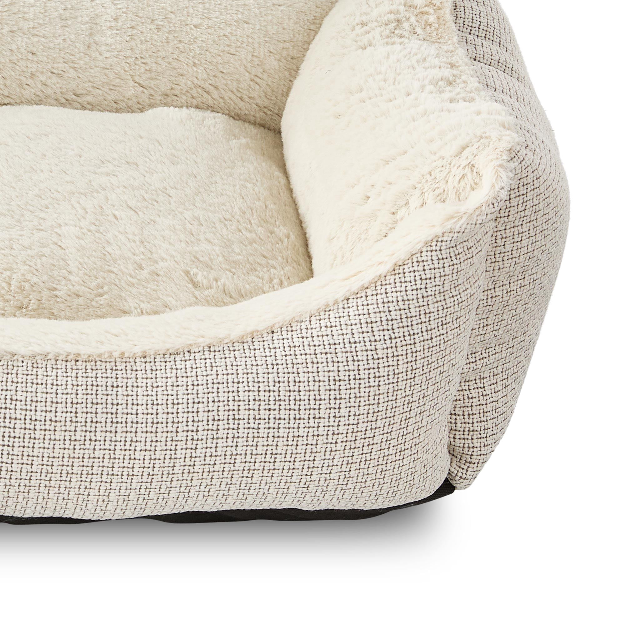 Vibrant Life Small Luxe Cuddler Dog Bed, Cream, 17" x 21"