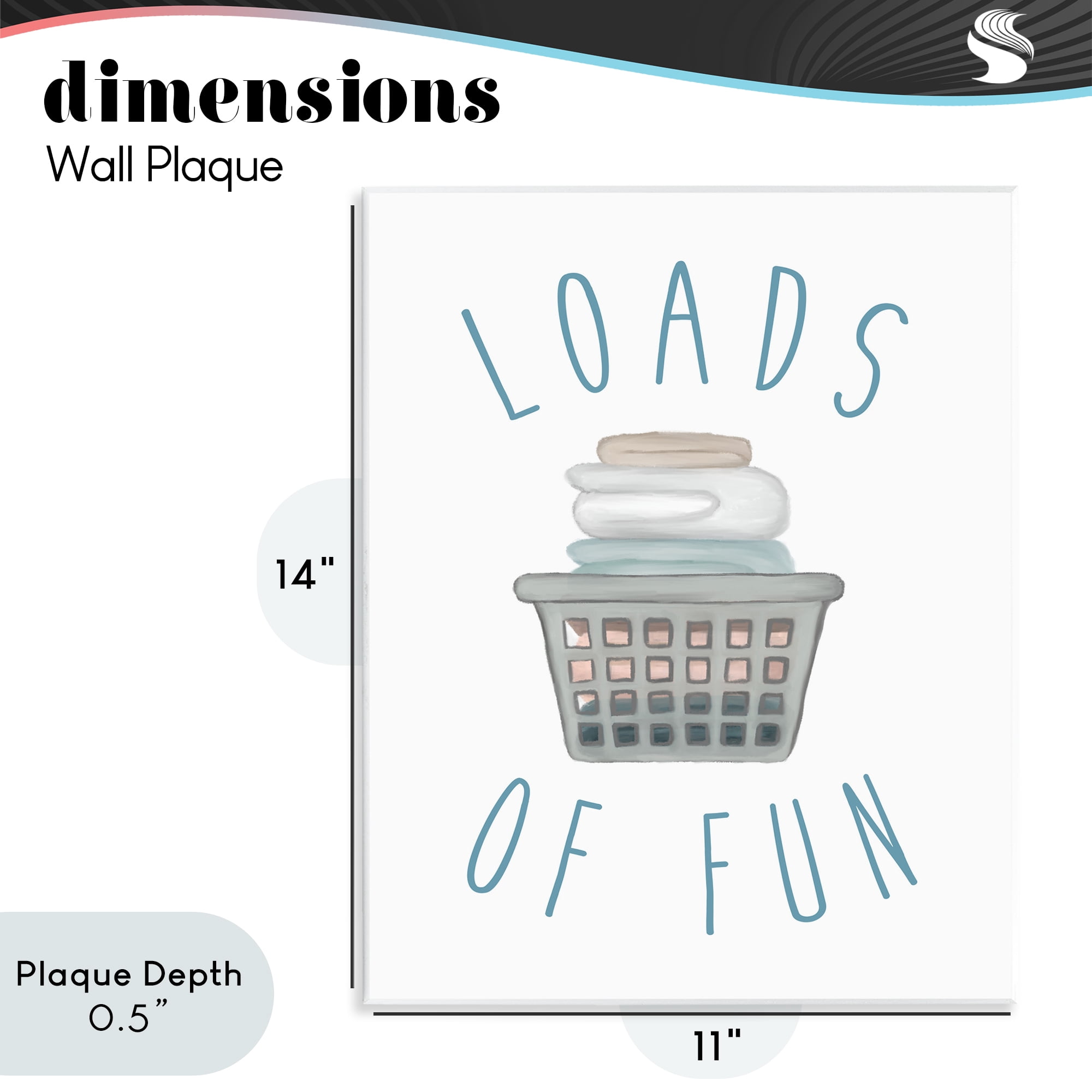 Stupell Industries Loads Of Fun Laundry Basket Wall Plaque Art, design by Elizabeth Medley