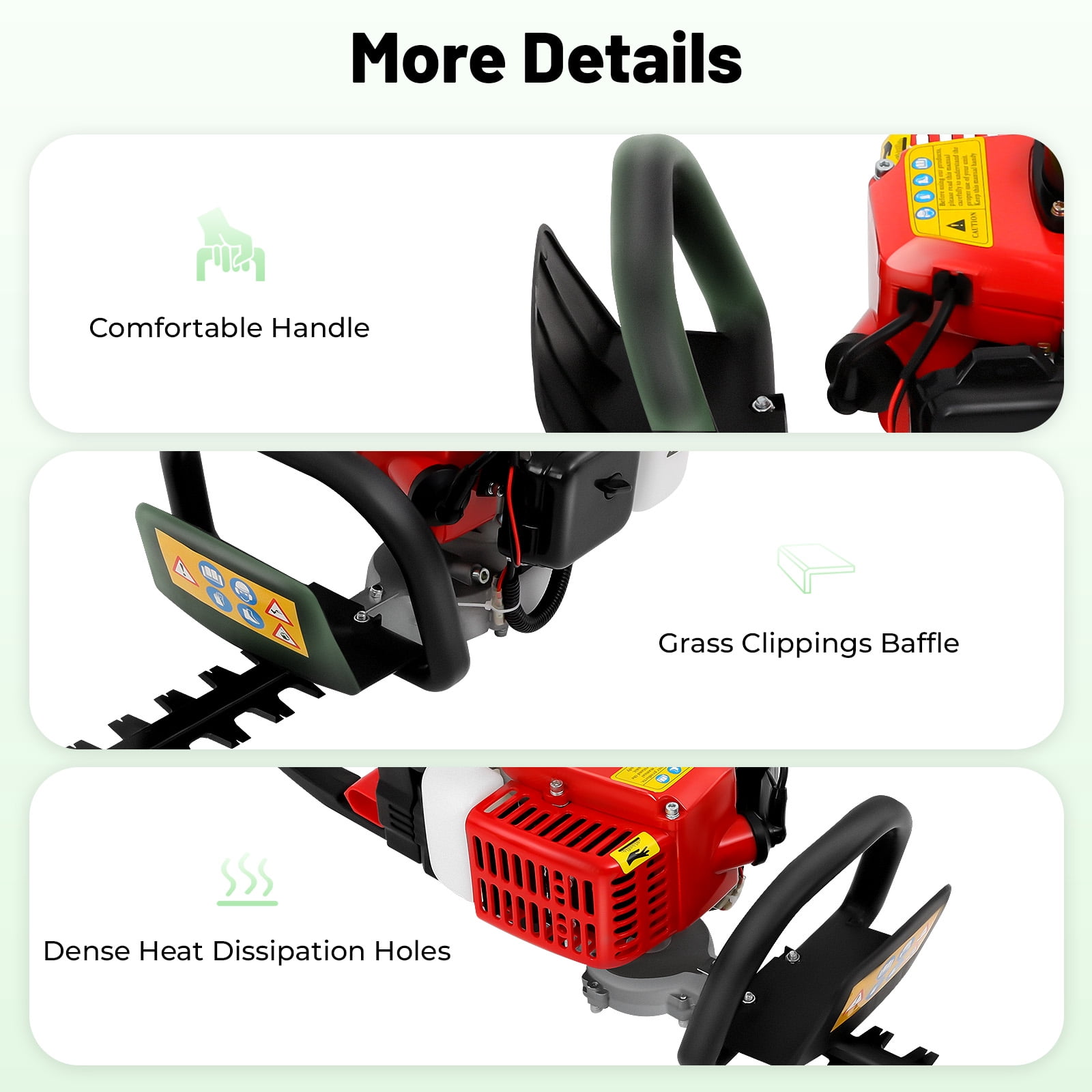 Hedge Trimmer, Double-edged Hedge Trimmer, Hedge Trimmer with 2-stroke Engine for Frimming Greenery in Park, Garden, School,180° Rotatable Handle
